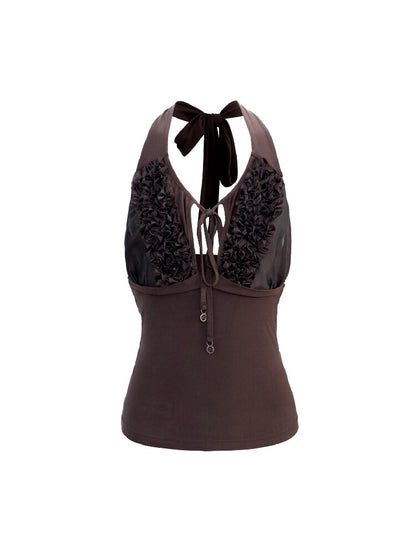 Acetate Pleated Lace Knitted Camisole【s0000016288】