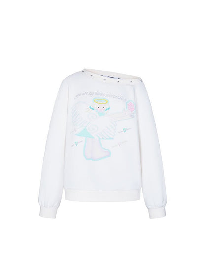 White Star Bead Shoulder Sweatshirt【s0000016384】