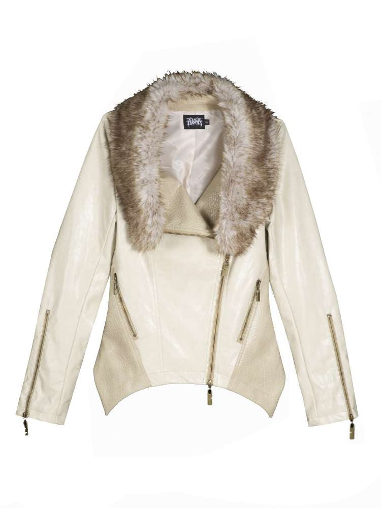 Fur Collar Stylish Slim-Fit Leather Jacket【s0000014481】