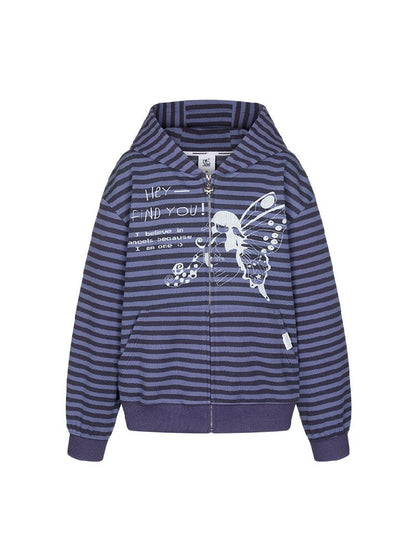 Vintage Striped Hooded Sweatshirt【s0000016380】