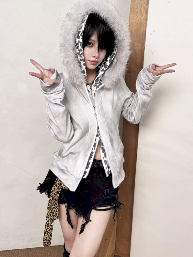 Spotted Fake Two Piece Sweatshirt【s0000013716】