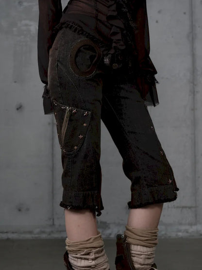 Slim-Fit Flattering Cropped Denim Shorts【s0000013954】