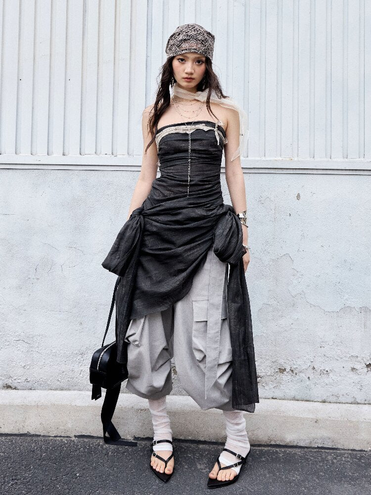 Romantic Lace-Up Bow Bandeau Top【s0000016866】
