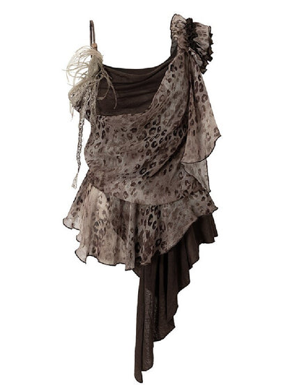 Vintage Leopard Patchwork Camisole【s0000017857】
