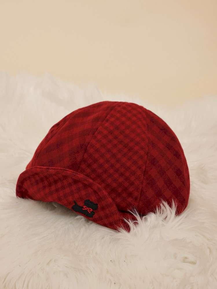 Plaid Patchwork Puppy Octagonal Hat【s0000015102】