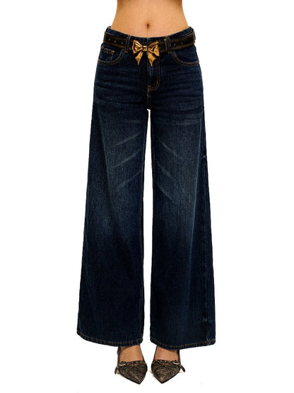 Contrast Linear Straight Jeans【s0000016422】