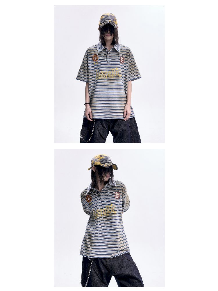 Resin Button POLO Collar T-shirt【s0000012096】