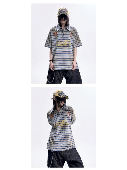 Resin Button POLO Collar T-shirt【s0000012096】