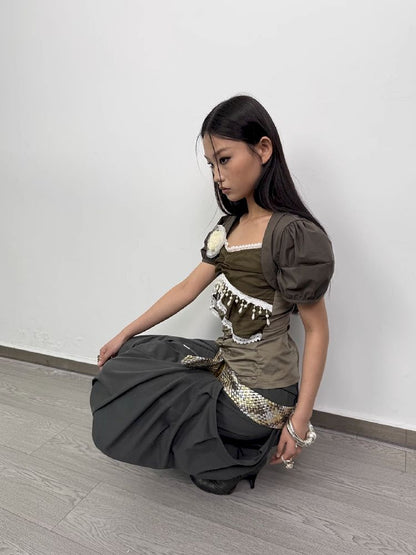 Elastic Slim Halter Blouse【s0000012210】