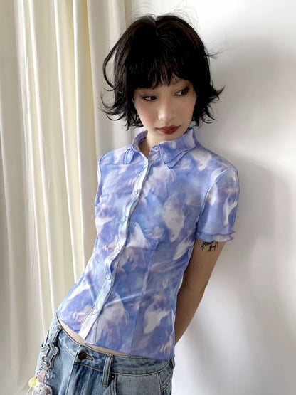 Wooden Ear Trim Slim Shirt【s0000012295】
