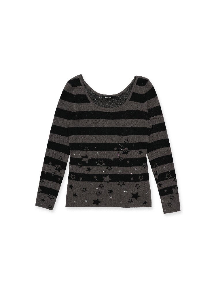 Irregular Star Stripe Diamond Top【s0000016117】