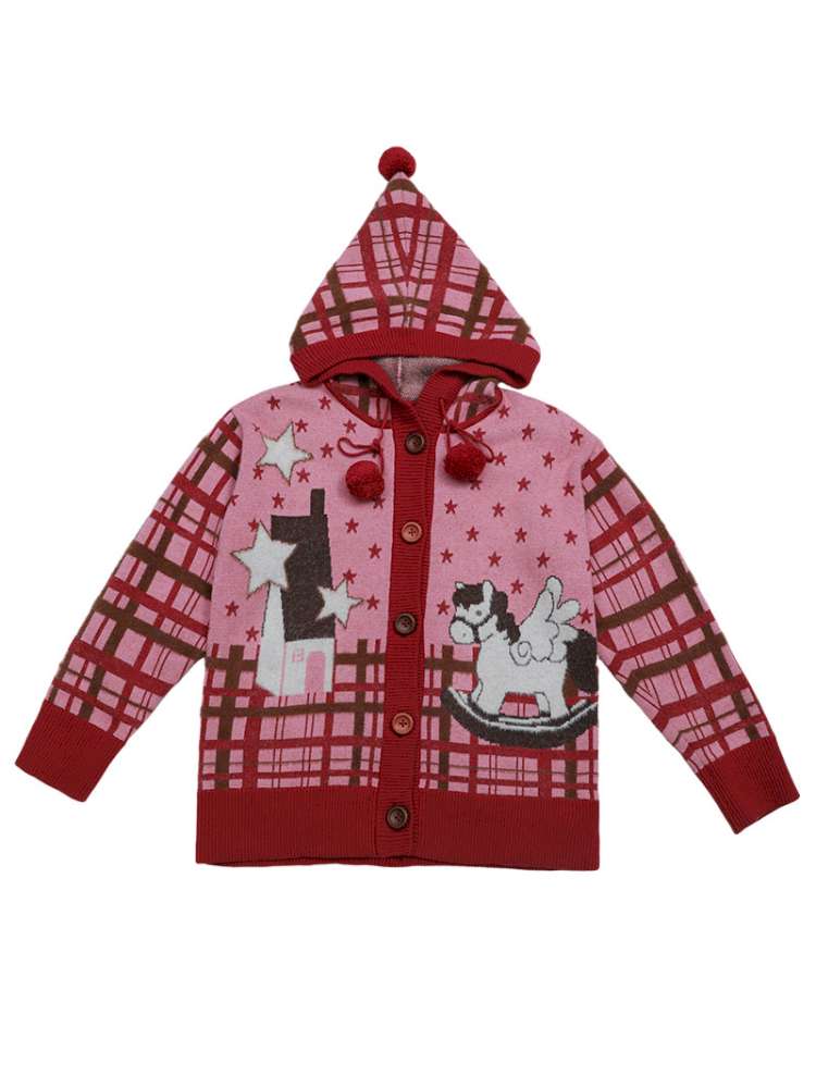 Hooded Horse Cardigan Sweater【s0000015109】
