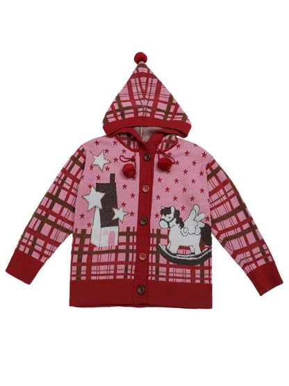 Hooded Horse Cardigan Sweater【s0000015109】