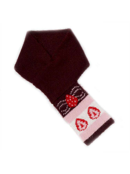 Strawberry Cake Jacquard Knit Scarf【s0000014943】