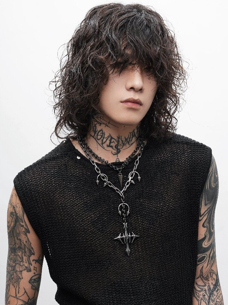 Goth Heavy Double Layered Necklace【s0000018996】