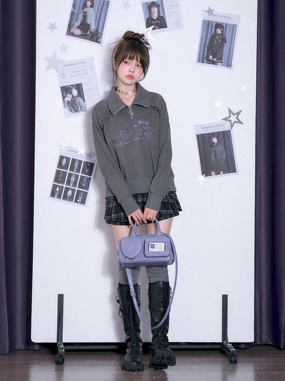 Half high neck Long Sleeve Sweatshirt【s0000011667】