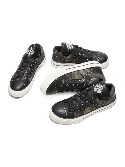 Camouflage Patchwork Canvas Sneakers【s0000018364】