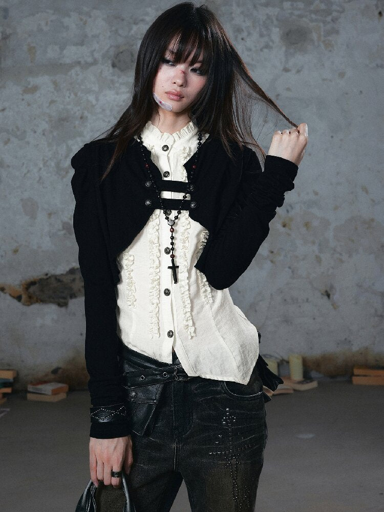 Vintage Layered Cardigan Shirt【s0000018515】