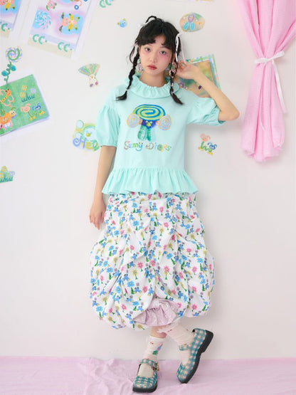 Large Silhouette Halter Puffy Skirt【s0000009545】