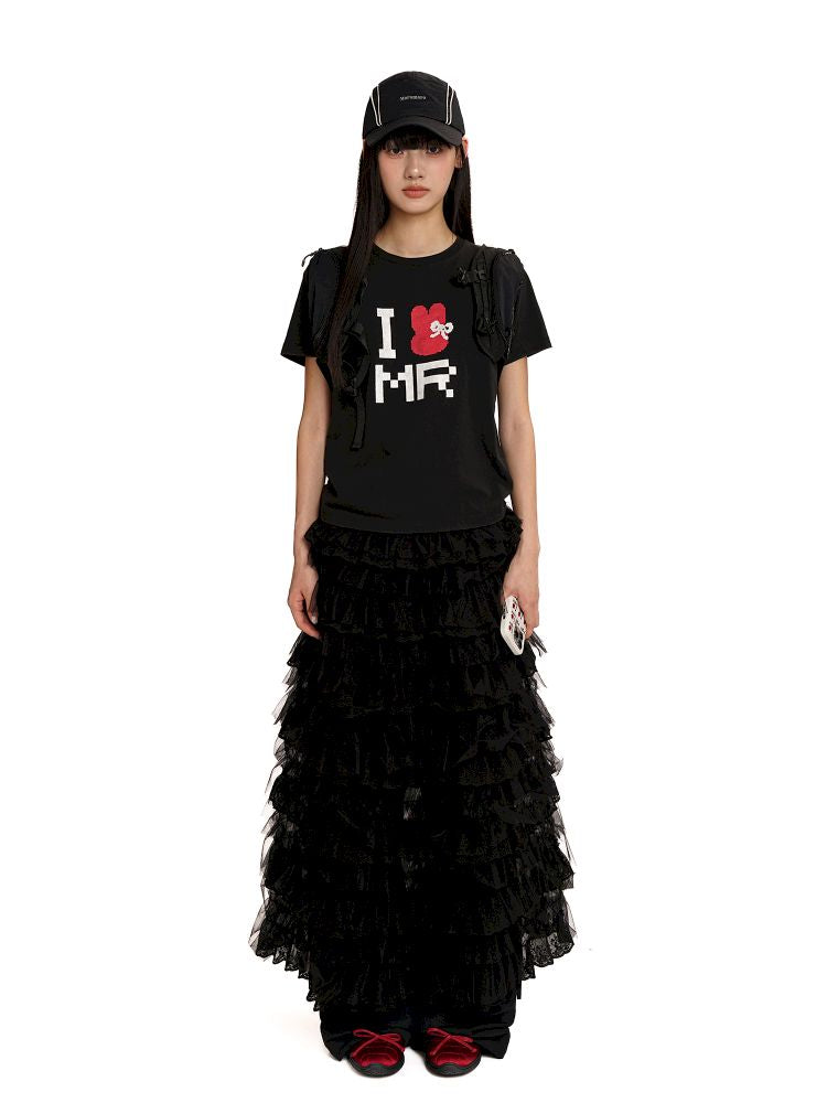 Lightweight cake-style midi skirt【s0000012568】
