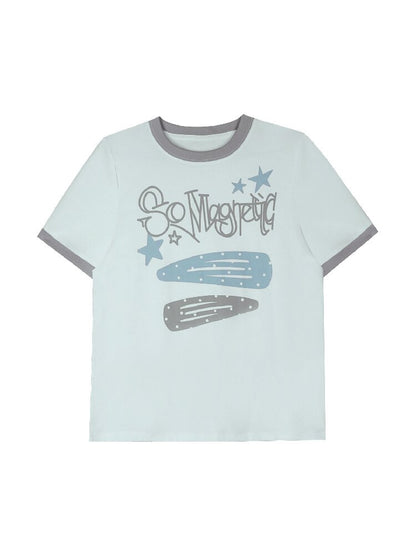 Print Crew Neck Short Sleeve T-Shirt【s0000016646】