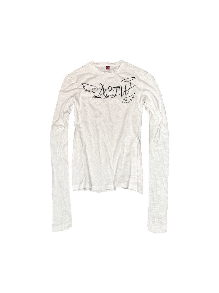 Angel Slogan Cotton Long-Sleeve T【s0000018356】