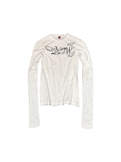 Angel Slogan Cotton Long-Sleeve T【s0000018356】