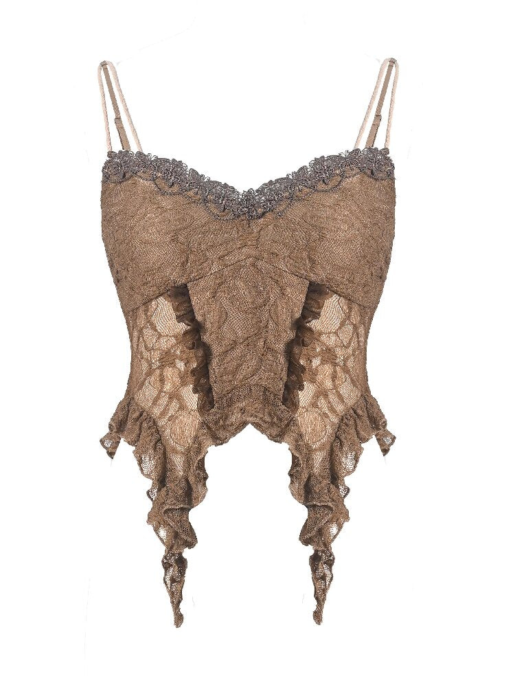 Hollowed out sexy pure desire retro sense halter top【s0000013505】