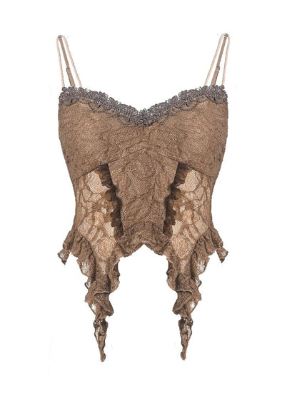 Hollowed out sexy pure desire retro sense halter top【s0000013505】