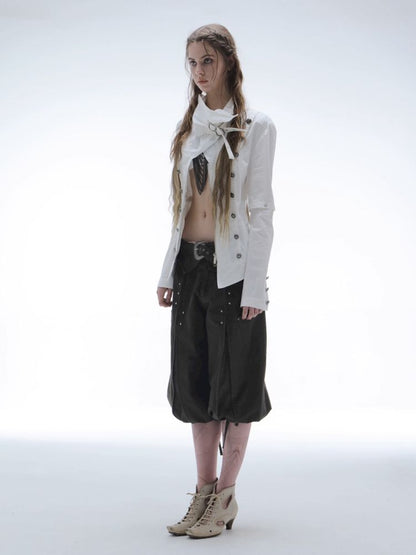 High-Neck Metal Buckle Napoleon Windbreaker【s0000013902】