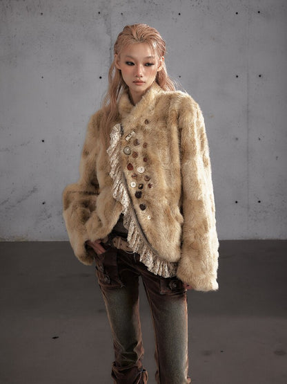 Plush Eco-Friendly Fur Coat【s0000019161】