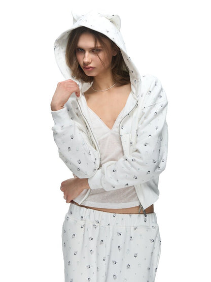 Full Print Hooded Short Jacket【s0000015862】