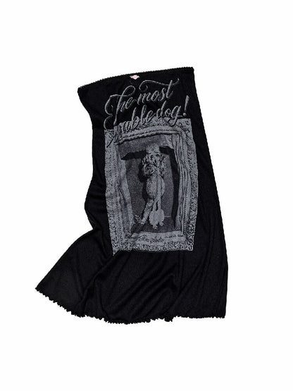 Vintage Dog Print Vest Midi Skirt【s0000016905】