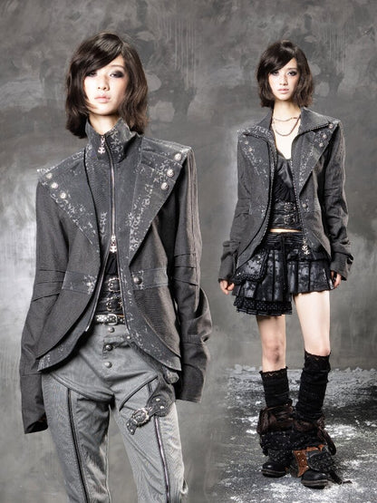 Fake Two Leopard Denim Jacket【s0000015949】