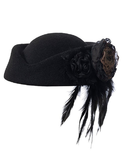 Baroque Lace Wool Equestrian Beret【s0000017994】