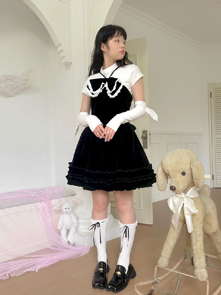 Velvet Bow Dress【s0000011339】