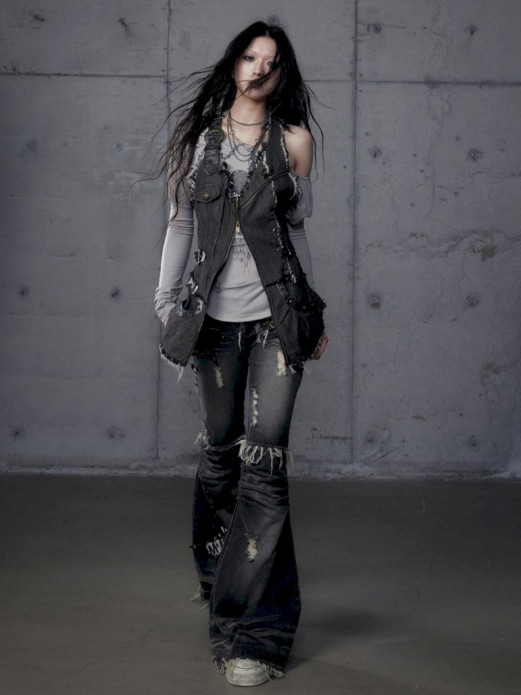 Stacked Waisted Irregular Vest【s0000013472】