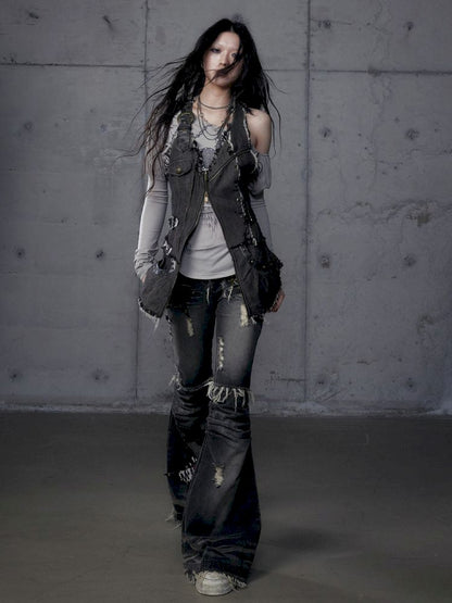 Stacked Waisted Irregular Vest【s0000013472】