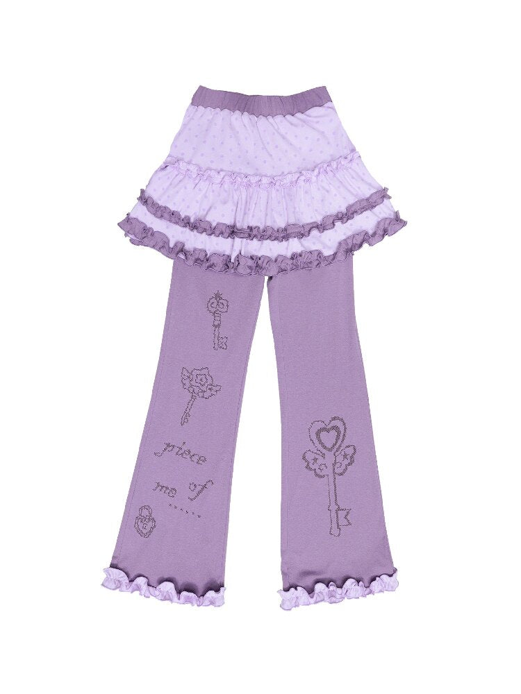 Quirky Girl Fake Two Pieces Cake Skirt Pants【s0000017472】