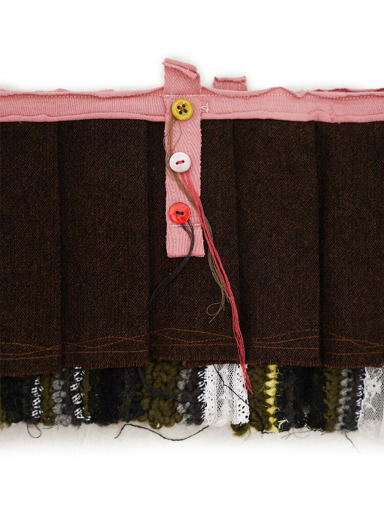 Worsted Wool Striped Patch Skirt【s0000016106】