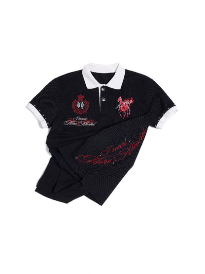 Blazing Soul Embroidered Polo Shirt【s0000016974】