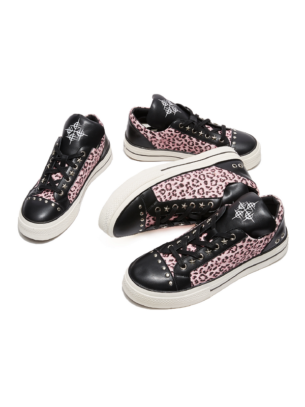 Leopard Print Riveted Sneakers【s0000018365】