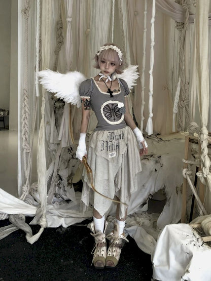 Bubble Sleeve Short Sleeve T-Shirt【s0000013525】