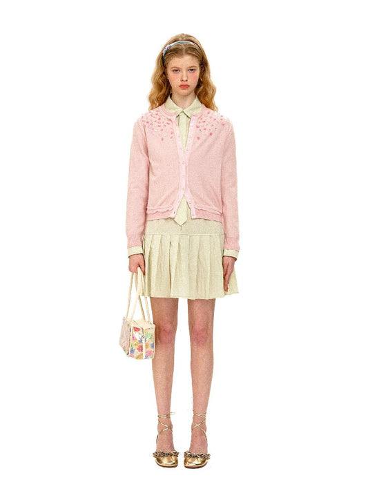 Cashmere Beaded Floral Cardigan【s0000016111】
