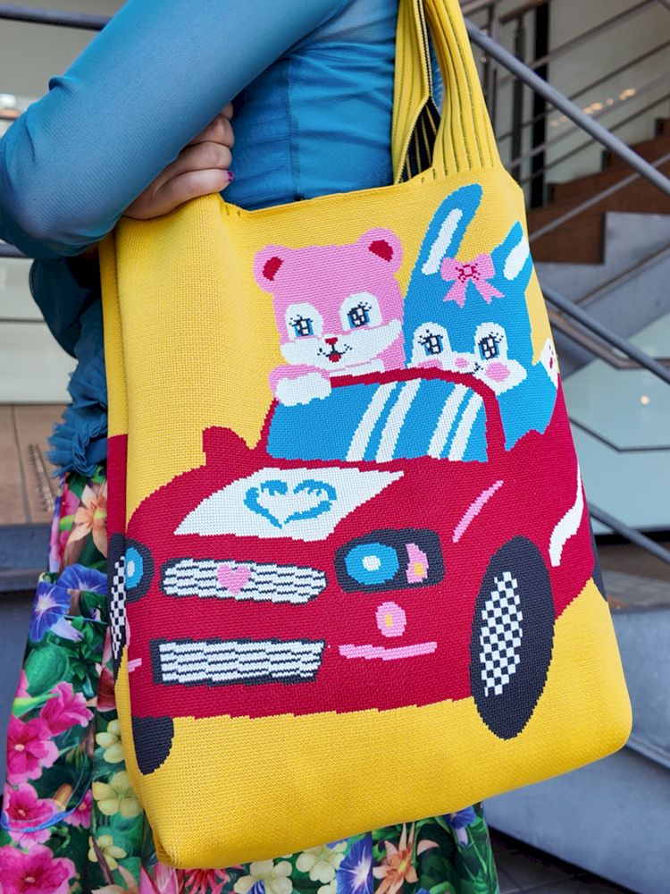 Knitted Small Car Tote【s0000010028】