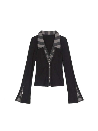 V-Neck Pullover Long-Sleeve Knit Top【s0000014492】