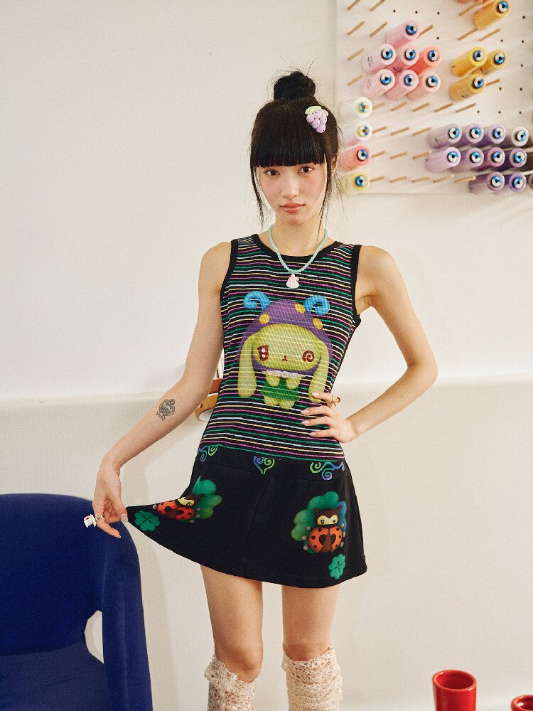 Ladybug Party Striped Forest Dress【s0000018700】