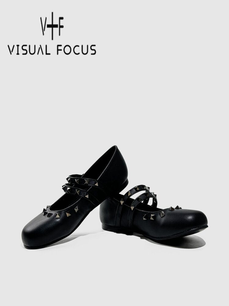 Vintage Rivet Flat Ballet Shoes【s0000015705】