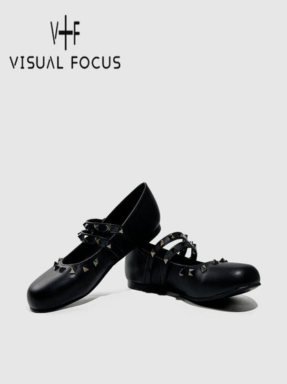 Vintage Rivet Flat Ballet Shoes【s0000015705】