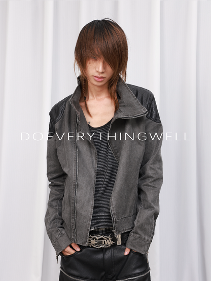 Washed Leather Diamond Pattern Jacket【s0000019122】